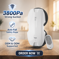 Robot nettoyeur de vitres FMART T8 Pro à forte aspiration, offre une puissance d'aspiration de 3800 Pa qui permet une adhérence ferme sur les surfaces verticales