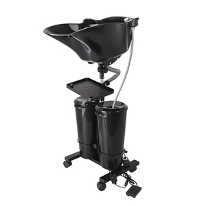 <span class=keywords><strong>Bac</strong></span> à shampoing portable réglable en hauteur avec plateau, léger et mobile, avec pulvérisateur pour les pieds et drain - Product Image 1