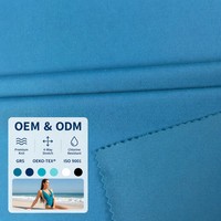 Tela de punto tricot elástica en 4 direcciones de 185GSM de secado rápido, suave y transpirable para ropa de playa y deportiva, ideal para bikinis, al por mayor.