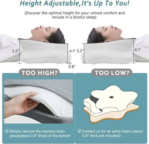 Almohada Cervical Ergonómica en Oferta, Almohadas Ortopédicas para Dormir, Almohada de Espuma Viscoelástica sin Olor para el Dolor de Cuello - Product Image 4