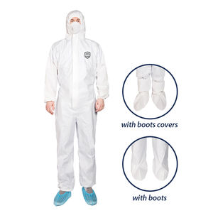 Combinaison microporeuse de l'amiante de type 5/6 de PPE microporeux imprimé personnalisé protecteur de salle blanche de la CE - Product Image 4