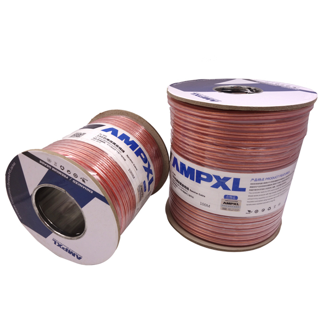 transparent  flat  speaker cable unshielded hifi 2 core 16 awg speaker cable