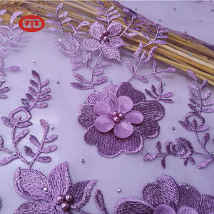 Elegante violeta <span class=keywords><strong>tul</strong></span> encaje bordado de <span class=keywords><strong>tela</strong></span> con lulu para las mujeres vestido de boda - Product Image 4