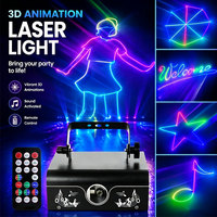 Projecteur laser DJ 3D RGB pour animation de fête, 34 canaux, IP20, DMX 512, lumière disco activée par le son pour les fêtes, les festivals et les événements |   YSH