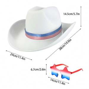 Sombrero de Vaquero Occidental al por Mayor con Cinta Decorativa y Gafas - Unisex, para Viajes, Todas las Estaciones, Tallas Personalizables - Product Image 2