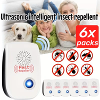 Lot de 6 Répulsifs Ultrasoniques Améliorés pour Souris, Conversion de Fréquence Automatique, Anti-Nuisibles Électronique à Brancher pour Intérieur et Maison