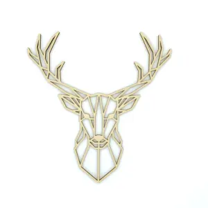 Factory Custom Wooden Carved Deer Laser Hollow Carving wood craft products Pendant decoration for Wall Wooden Crafts