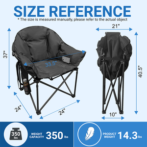 كرسي قمر مخصص خفيف الوزن بالجملة كرسي خارجي قابل للطي كرسي استراحة للتخييم - Product Image 4