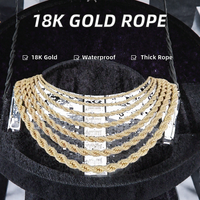 Collier unisexe en laiton plaqué or 14K 18K, chaîne à maillons, résistant à l'eau et inaltérable, épaisseur 2,5mm 5mm 8mm, vente en gros