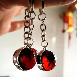 Porte-clés lumineux du système solaire-Fantasy Universe Glass Ball Planet Pendant Keyring Personnalisable Dark Glow Key Chain - Product Image 4