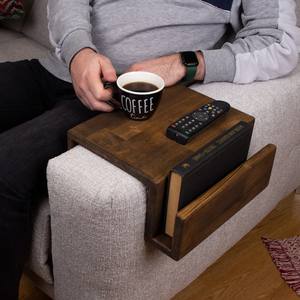 Mesa Auxiliar Moderna de Madera para Sofá con Almacenamiento, Porta Revistas y Bandeja Multiusos para Sala de Estar - Product Image 3