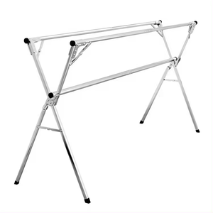 Tùy chỉnh x-loại thép không gỉ gấp khô giá ngoài trời có thể thu vào quần áo dòng trên sàn kim loại có thể gập lại giặt đứng - Product Image 2