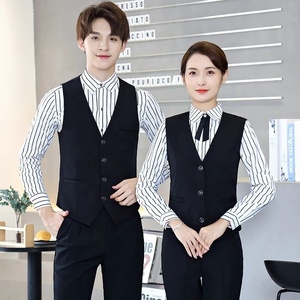 Nouvelle arrivée professionnel Restaurant serveur uniformes unisexe hôtel réception vêtements printemps automne Styles avec chemise à manches longues - Product Image 5
