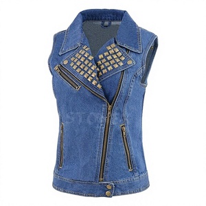 Chaleco Vaquero Azul Clásico para Mujer, Chaqueta sin Mangas Informal Diseñada para la Moda Urbana y la Comodidad Diaria - Product Image 1