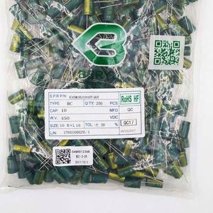 Bulk Discount RC450M100L010*16TH-2A1E 10*16 Capacitors Through-Hole Electrolytic Capacitors 10uF 20% 450V - Product Image 1