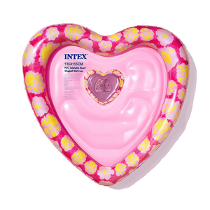 Matelas gonflable en PVC en forme de cœur 135x155 cm pour piscine extérieure pour enfants avec kits de réparation inclus - Product Image 3