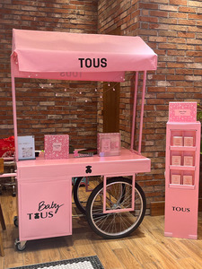 Carros de puesto de hierro europeos mercado nocturno móvil carros de comida promocionales al aire libre Bazar flotadores puestos red carro rojo - Product Image 2