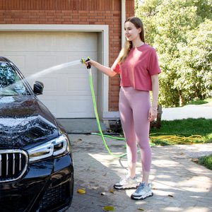Tuyau d'arrosage de jardin personnalisable en <span class=keywords><strong>PVC</strong></span> <span class=keywords><strong>50</strong></span> m, robuste, portable, flexible, avec protection anti-torsion, vert - Product Image 3