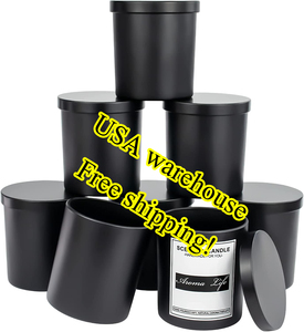 US Warehouse Free shipping 10oz Matte Black Candle Jars With Lid Packaging Glass Empty Candle Jar Luxury Unique For Candle Make