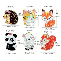 Broches d'animaux de la forêt mignonnes de style artistique en acrylique et acétate, polyvalentes pour accessoires vestimentaires pour enfants