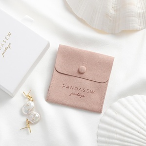 PandaSew Custom logo Earrings Ring Necklace Microfiber Jewelry Gift Packaging Bag <b>Envelope</b> Jewellery Pouch - Product Image 6