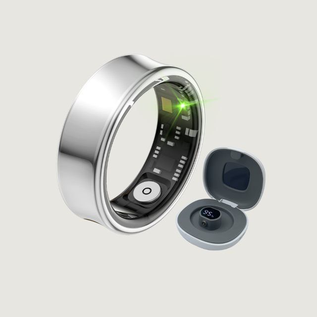 Smart Health Ring for Women with Thin Design Menstrual Cycle Tracking App Control & Lighting-Titanium Alloy IP67 Waterproof