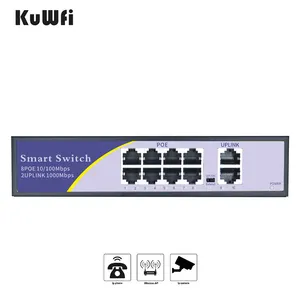 OEM KuWFi千兆管理8端口电路板边缘52v 120w tp链路1000mbps poe交换机，用于计算机网络