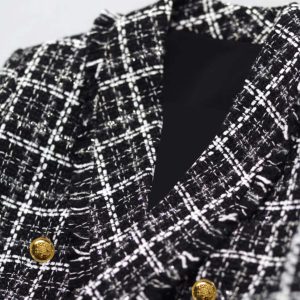 <span class=keywords><strong>Blazer</strong></span> Elegante para <span class=keywords><strong>Mujer</strong></span>, Trajes de Tweed TR para Damas, Chaqueta de Traje Tartán, Ropa de Oficina para <span class=keywords><strong>Mujer</strong></span>, Blazers para <span class=keywords><strong>Mujer</strong></span> - Product Image 2