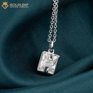 Goldleaf Wholesale 1CT Round Brilliant Cut Bezel Set Moissanite GRA Certified Gift <b>Pendant</b> Necklace 925 <b>Silver</b> Unisex - Product Image 3