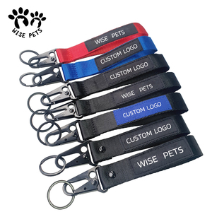 Factory Custom Logo Eagle Hook Olecranon Key Carabiner Hand Wrist Strap Mobile Phone String Nylon Keychain Holder Short Lanyard