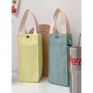 Sac fourre-tout en toile imperméable, petit format carré, poignée souple, écologique, style japonais, unisexe, pour porte-bouteille d'eau - Product Image 4