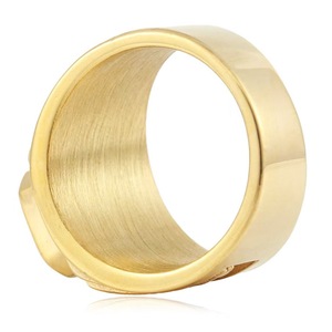 yunnique Men's Gold Tone Blue Stone <b>Ring</b> Geometric Design Bezel Setting Gift Jewelry - Product Image 3