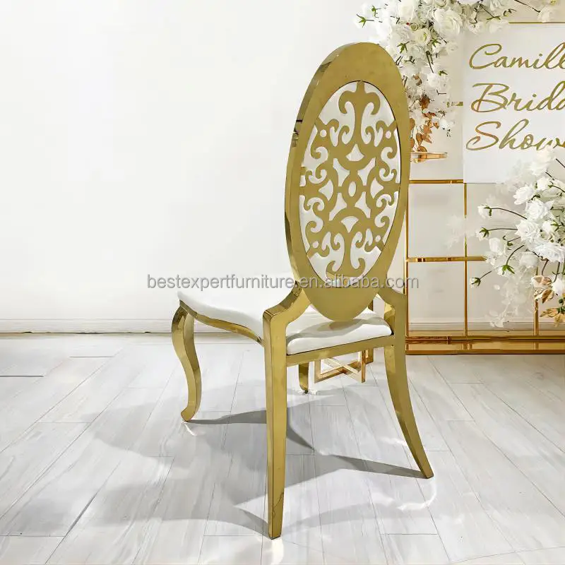 Schienale alto Royal Loveseat matrimonio sedie trono re noleggio metallo in acciaio inox moderno sedia da pranzo di lusso