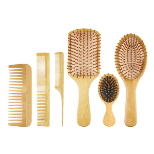 Brosse à cheveux en bois de bambou personnalisée pour femmes et hommes, démêlante et massante, pour salon, avec emballage en boîte et logo privé - Product Image 1