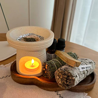 Brûleur d'aromathérapie vintage en porcelaine fait main, chauffe-huile essentielle pour salon de beauté, brûleur d'encens avancé pour bois de santal, résistant au feu, Chine