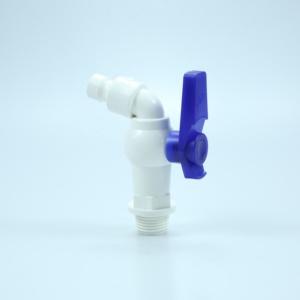 PVC White Garden Faucet Washing Machine Health Water <strong>Taps</strong> Plastic Bibcock Pipe Fittings Water Tapdoblue Faucet <strong>Angle</strong> Valve - Product Image 2
