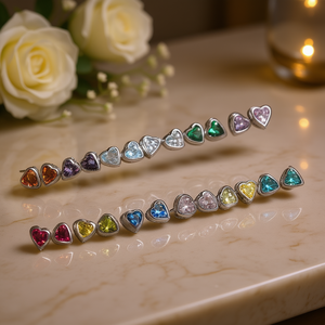 Orecchini in argento con diamanti taglio a cuore, diamanti naturali, gioielli da donna per tutti i giorni, colore verde - Product Image 2