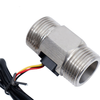 Sensor Aliran Air Efek Hall Magnetik 1 Inci 4-45L/Menit Sensor Pengukur Aliran Cairan Baja Tahan Karat Sensor Kontrol Aliran Air