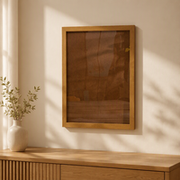 Cadre photo en toile double face en bois naturel, écologique et durable, pour affichage mural ou sur table, style minimaliste, pour la maison