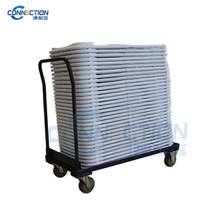 Buitenhotel evenement bruiloft banket zwaarbelastbaar stalen opvouwbaar rollend opslag platform met vier wielen structuur handvat trolley OEM - Product Image 4