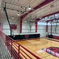 École moderne personnalisée Structure métallique publique commerciale Salle de sport Métal pour sites sportifs Stade préfabriqué avec toit Auvent Acier