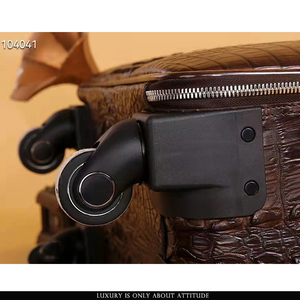 लक्जरी असली विदेशी चमड़े के निचले स्तर मगरमच्छ Hornback त्वचा चमड़े के सामान सूटकेस, सामान चमड़े, सूटकेस असली मगरमच्छ - Product Image 6