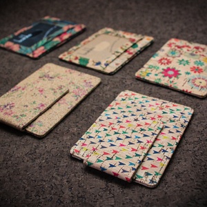 Porte-cartes fin RFID personnalisé Boshiho avec logo, en liège végétalien, portefeuille écologique pour femmes - Product Image 6