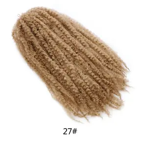 Marley编织麻花头发非洲扭纹扭纹钩针编织Marley辫子18英寸100克柔软蓬松合成头发
