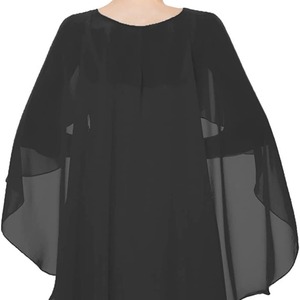 Camisa de Novia de Gasa con Cuello Redondo y Cola Larga al Frente y Corta en la Espalda al por Mayor - Product Image 6