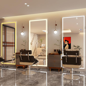 LED full-length Glass gương sàn đứng thắp sáng treo gương đứng miễn phí đứng phòng ngủ sàn gương - Product Image 5