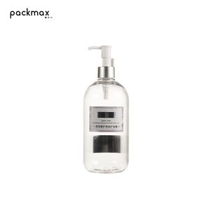 500ml Striped Transparent PET <b>Pump</b> <b>Bottle</b> for Shampoo Shower Gel - High End Hair Mask Lotion Container Wholesale - Product Image 5