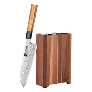 Nouveau support à couteaux en acier inoxydable écologique Nature, 6 emplacements, présentoir de cuisine - Product Image 1