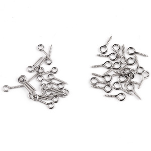 Ganchos de tornillo plateados para hacer joyas, componentes para colgantes DIY, suministros para manualidades de 10 mm de tamaño - Product Image 2