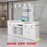 Comptoir de bar minimaliste, petit comptoir de magasin, table de caisse, motif marbré peint, salon de beauté, bureau de réception